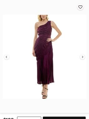 Taylor One-Shoulder Ruched Midi Dress in Plum
